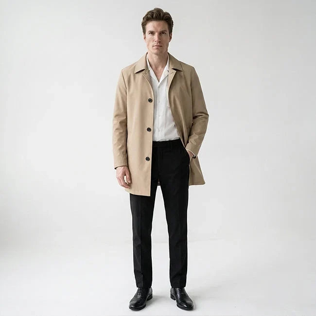 Soren Men's Coat | Cotton-Rich, Mid-Length, Point Collar 2