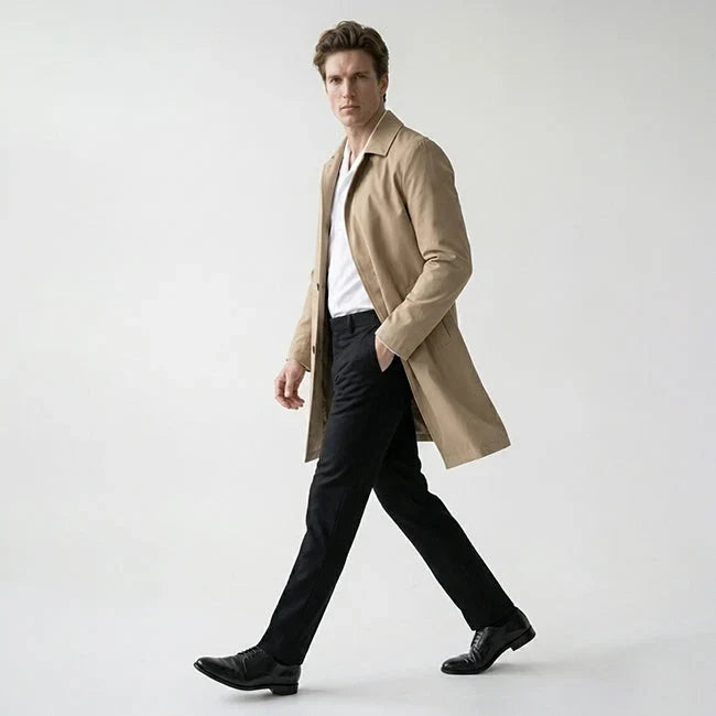 Soren Men's Coat | Cotton-Rich, Mid-Length, Point Collar 3