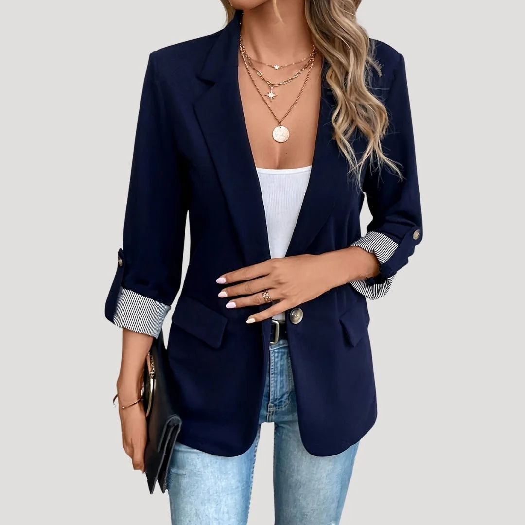 Soren Women's Tailored Blazer | Single-Breasted, Roll-Up Sleeves 0