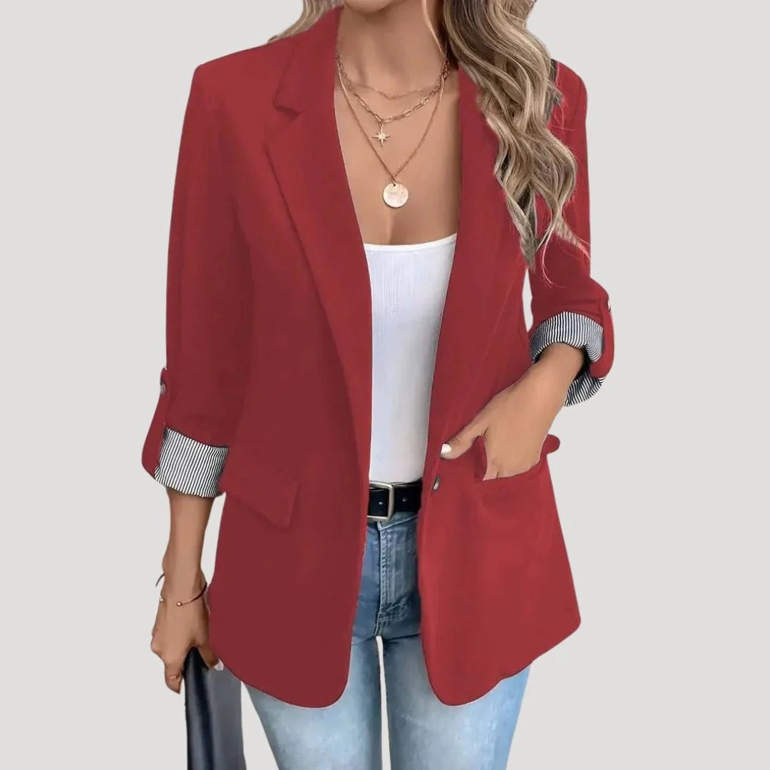 Soren Women's Tailored Blazer | Single-Breasted, Roll-Up Sleeves 1