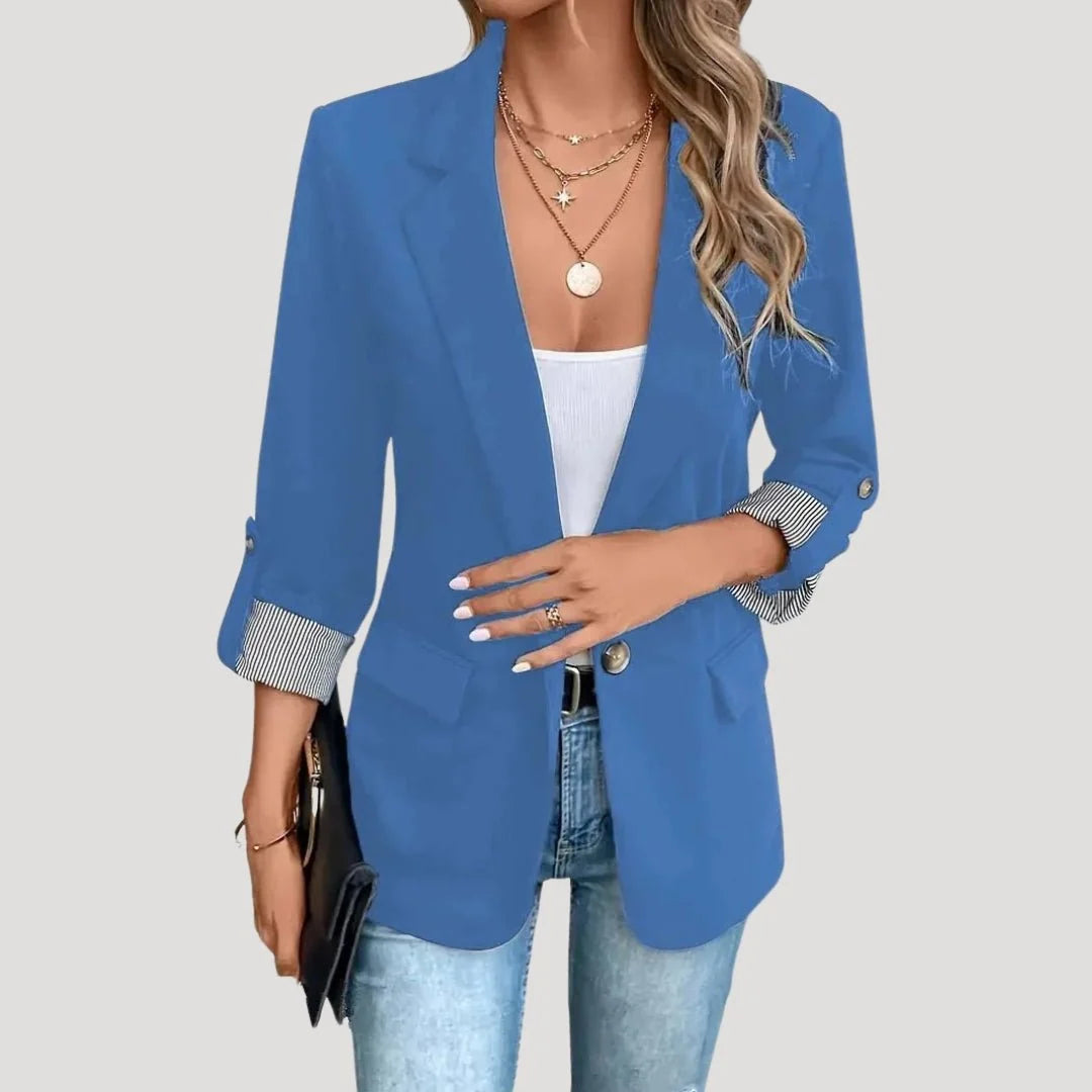 Soren Women's Tailored Blazer | Single-Breasted, Roll-Up Sleeves 2