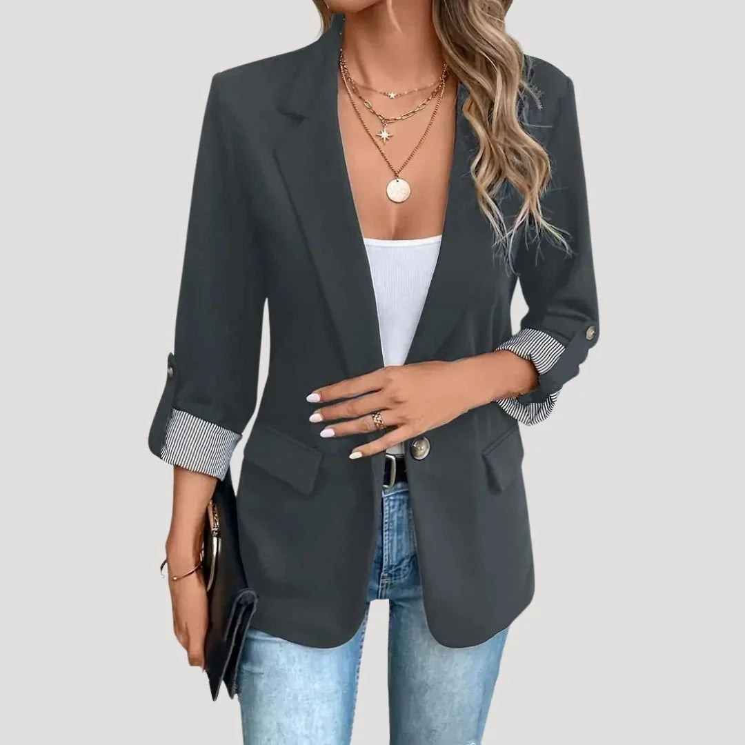 Soren Women's Tailored Blazer | Single-Breasted, Roll-Up Sleeves 3