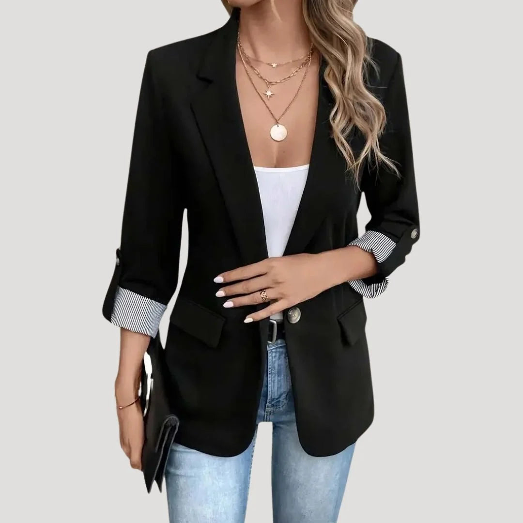 Soren Women's Tailored Blazer | Single-Breasted, Roll-Up Sleeves 4