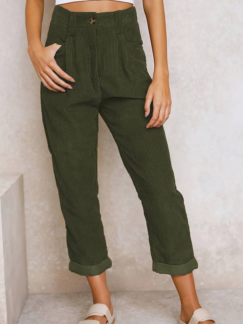 Sorin Men's Trousers | Corduroy, Relaxed Fit, High Waist, Front Pleats 0