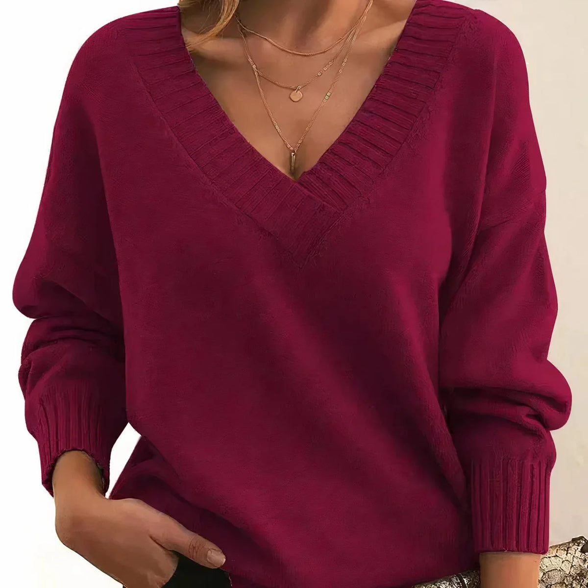 Sorin Women's V-Neck Sweater | Soft Knit, Relaxed Fit 6