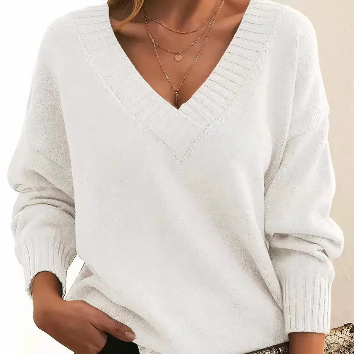 Sorin Women's V-Neck Sweater | Soft Knit, Relaxed Fit 7