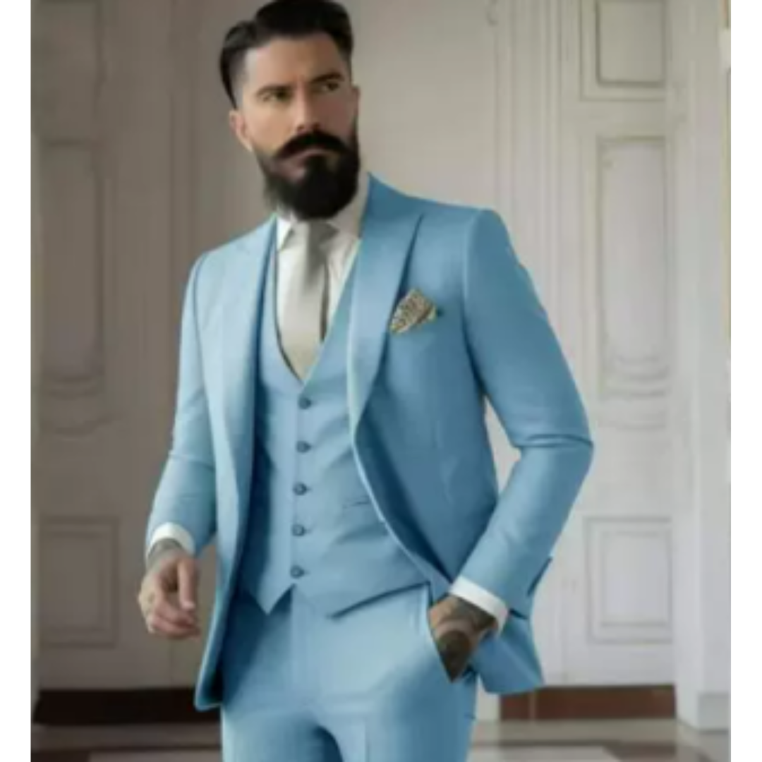 Sven Three-Piece Men's Wedding Guest Suit | Sage Green, Elegant