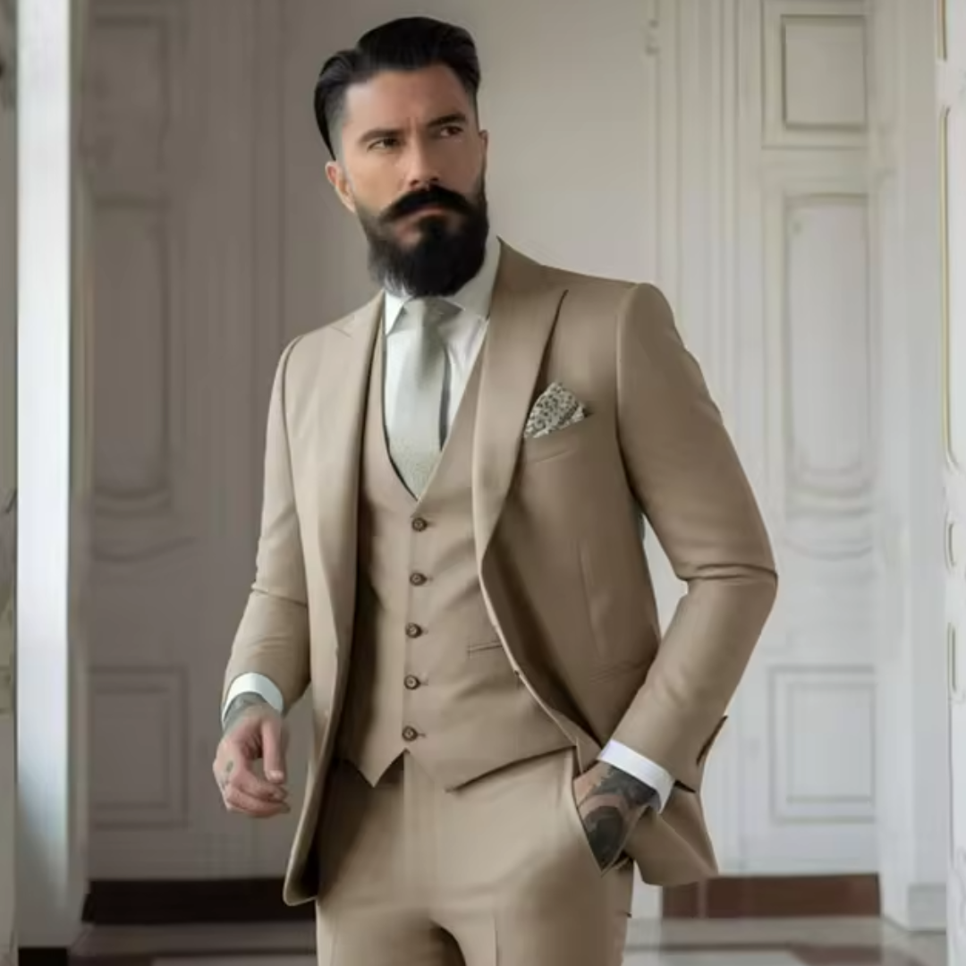 Sven Three-Piece Men's Wedding Guest Suit | Sage Green, Elegant