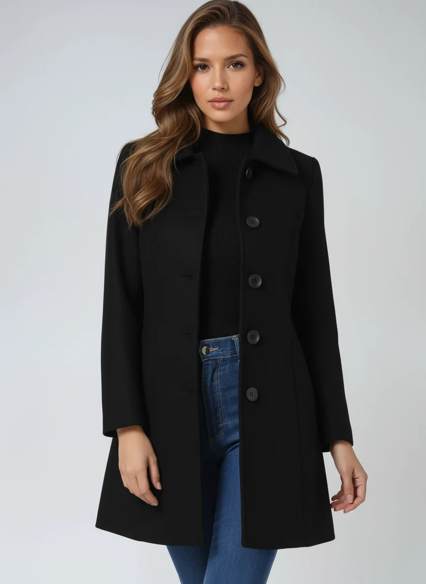 Talia Women's Tailored Trench Coat | Classic Collar, Button Front 2