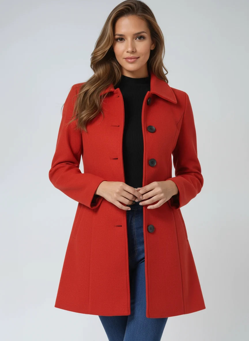 Talia Women's Tailored Trench Coat | Classic Collar, Button Front 3