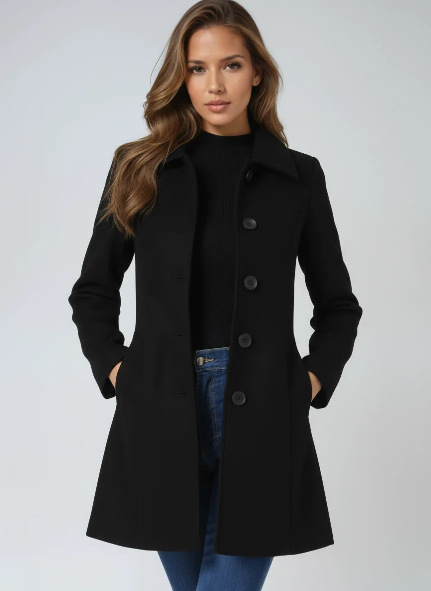 Talia Women's Tailored Trench Coat | Classic Collar, Button Front 6