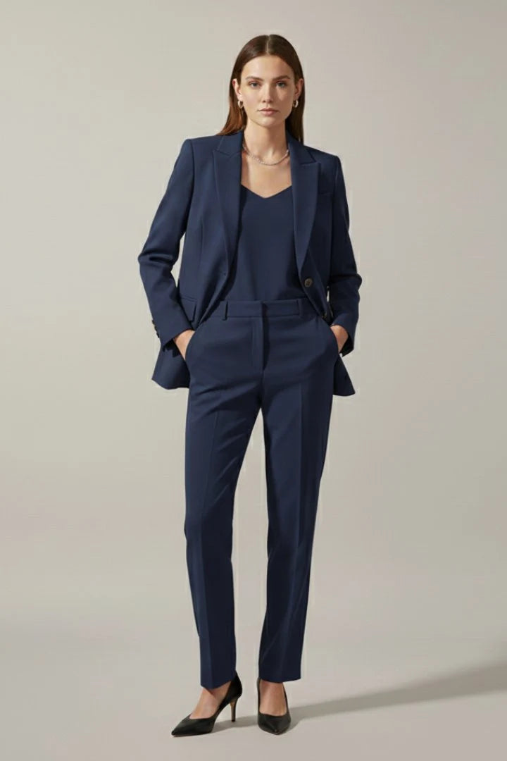 Talia Women's Two-Piece Suit Set | Notched Lapel Blazer and Trousers 2
