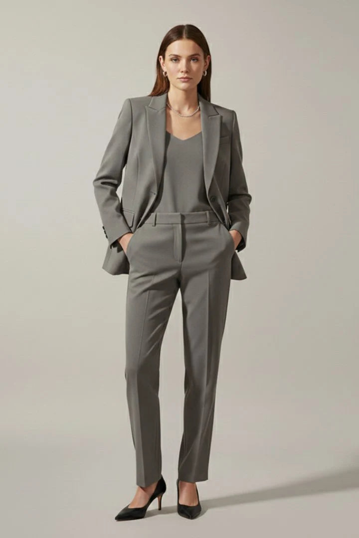 Talia Women's Two-Piece Suit Set | Notched Lapel Blazer and Trousers 3