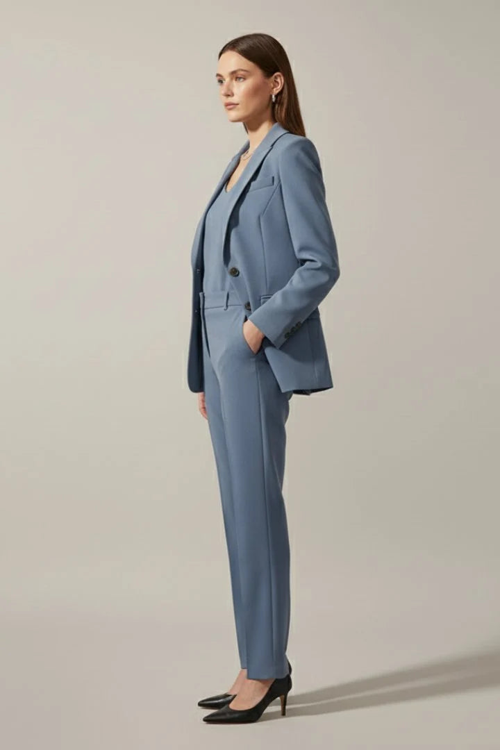 Talia Women's Two-Piece Suit Set | Notched Lapel Blazer and Trousers 8