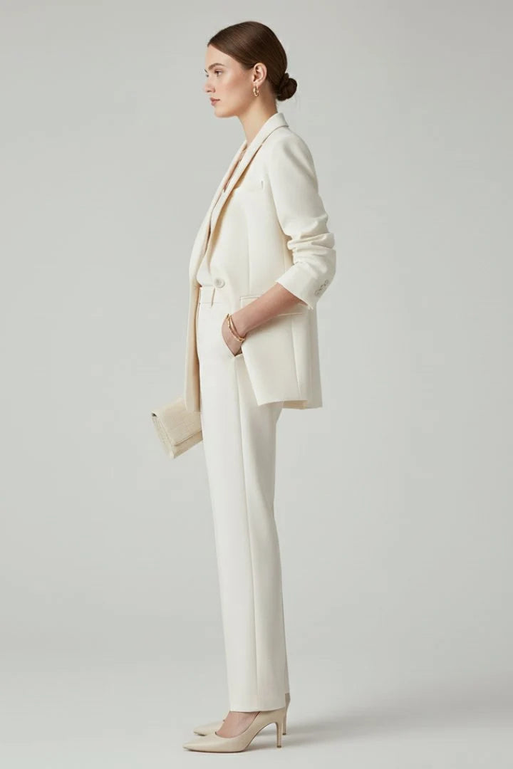 Talia Women's Two-Piece Suit Set | Single-Breasted Blazer, Straight Leg Trousers 6