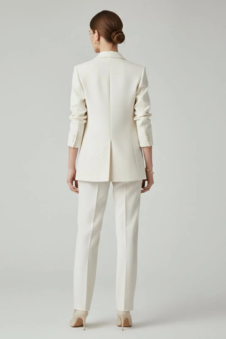 Talia Women's Two-Piece Suit Set | Single-Breasted Blazer, Straight Leg Trousers 7
