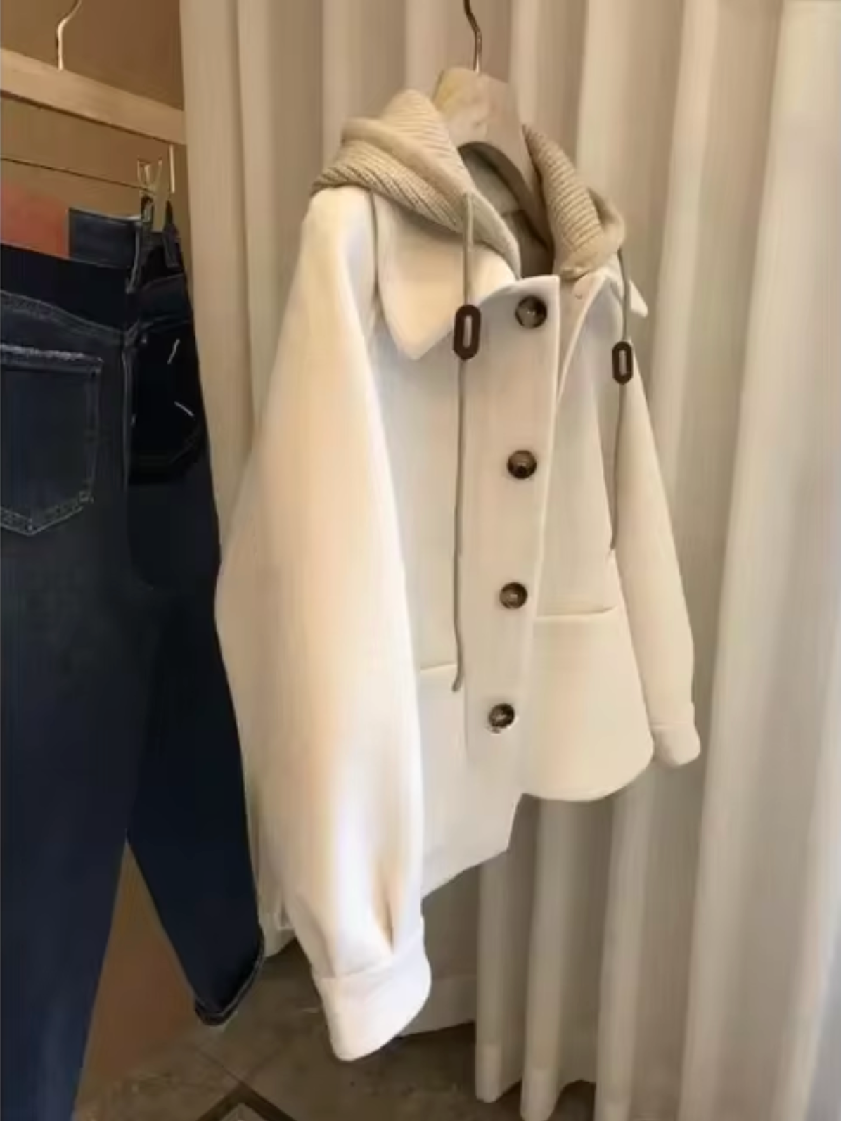 Tara Women's Hooded Jacket | Premium Wool, Elegant Design 4