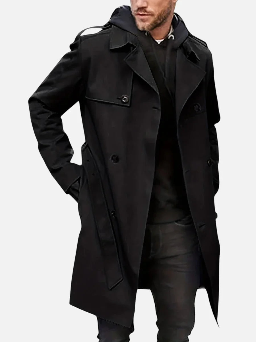Thaddeus Men's Trench Coat | Double-Breasted, Structured Fabric 4