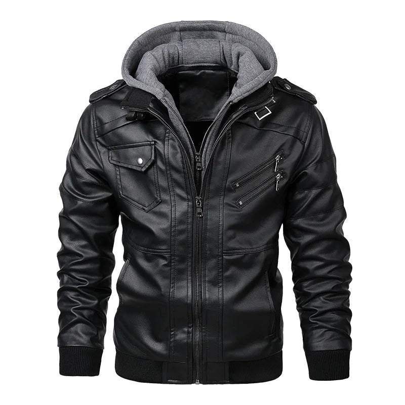 Vera Women's Hooded Jacket | High-Quality Faux Leather, Vintage Style 0