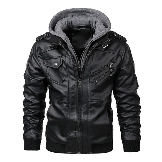 Vera Women's Hooded Jacket | High-Quality Faux Leather, Vintage Style 0