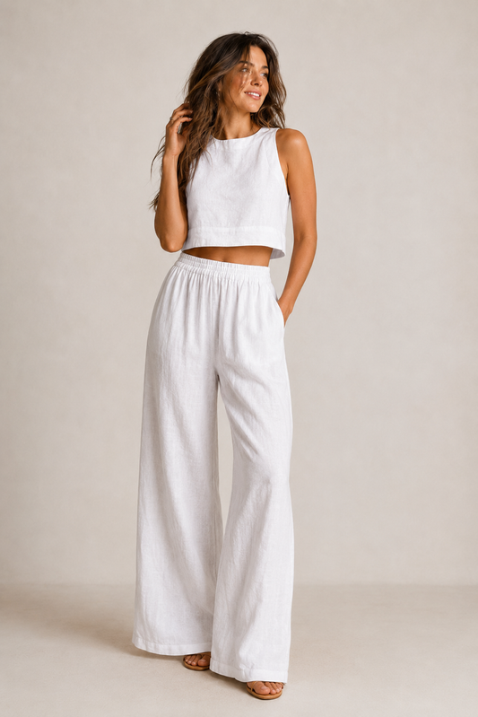 Vera Women's Summer Set | Cotton Blend Two-Piece Loungewear, Breathable & Relaxed Fit 0