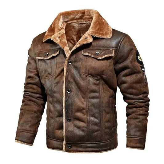 Vero Men's Leather Jacket | Oversized Fit with Velvet Lining, Autumn Winter 0