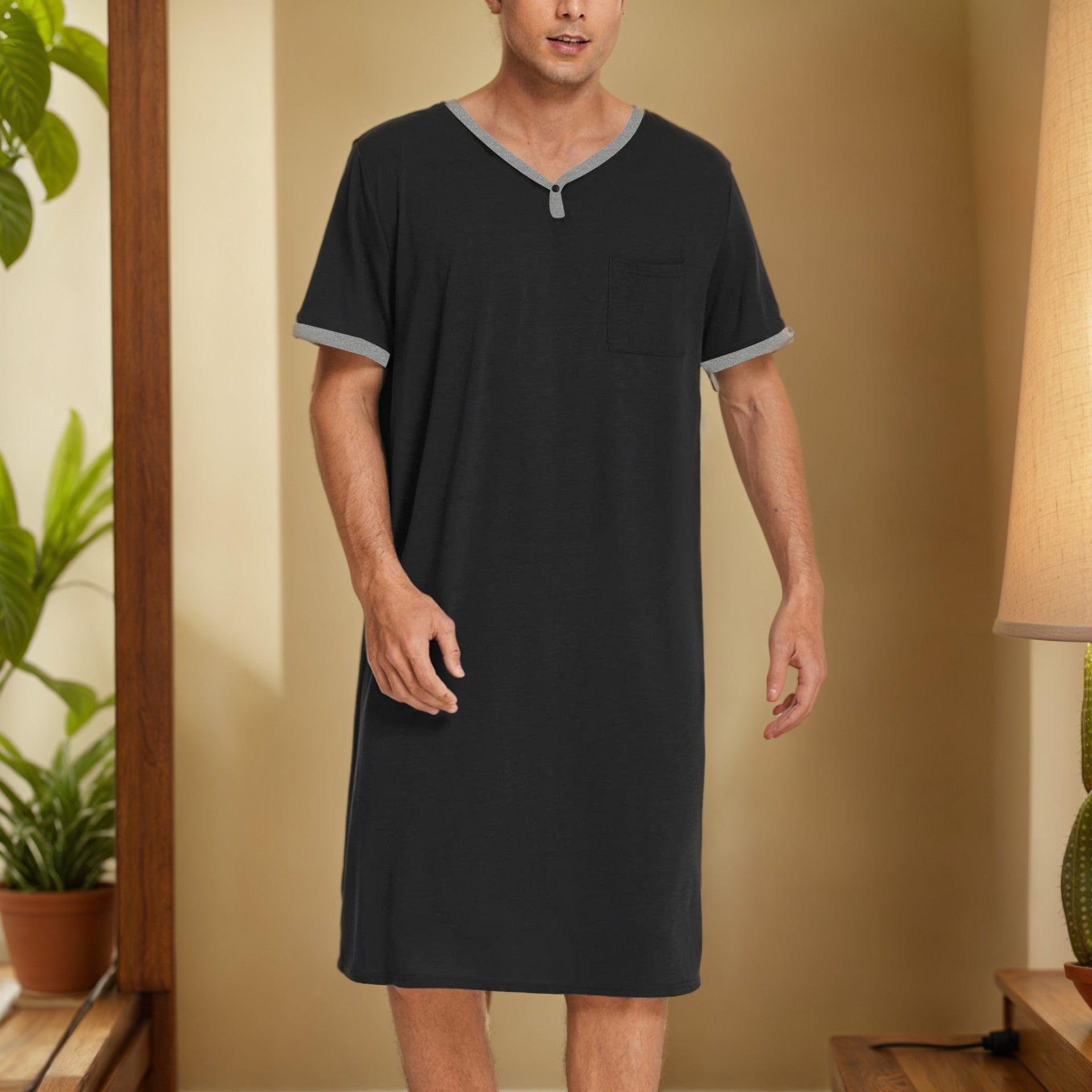 Wade Men's Night Dress | Breathable Cotton, Casual Comfort 3