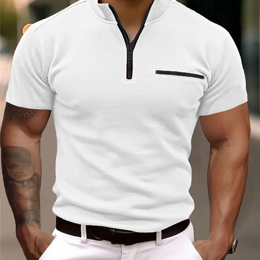 Wade Men's Short-Sleeved Shirt | Lightweight Fabric, Modern Zipper 0