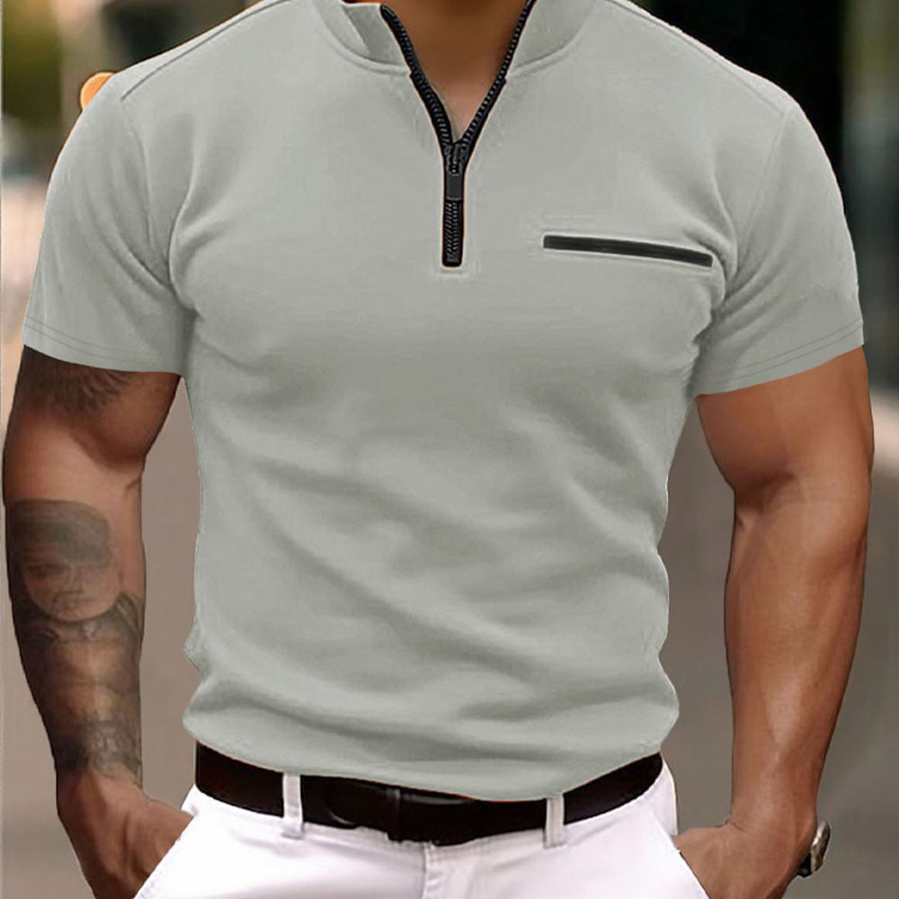 Wade Men's Short-Sleeved Shirt | Lightweight Fabric, Modern Zipper 2