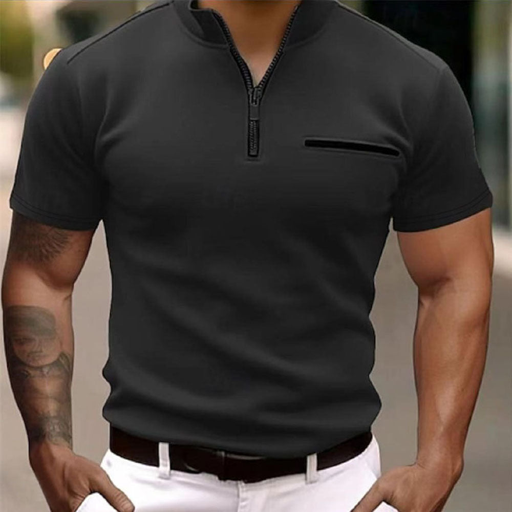 Wade Men's Short-Sleeved Shirt | Lightweight Fabric, Modern Zipper 4