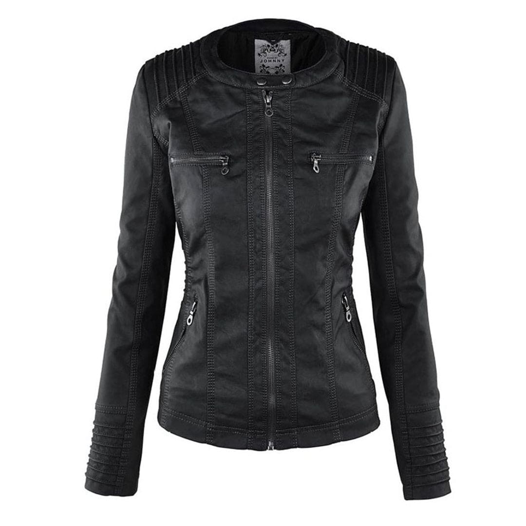 Wendy Women's Jacket | Black Leather Women's Jacket with Hood, Casual