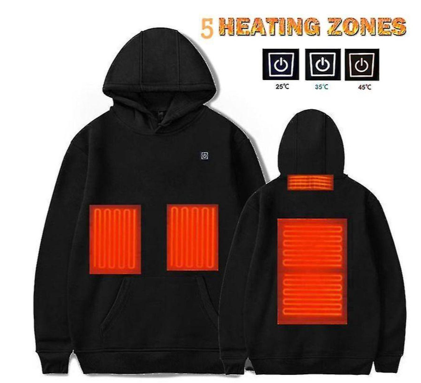 Wendy Unisex Heated Hoodie | USB Electric Heating, Lightweight 2
