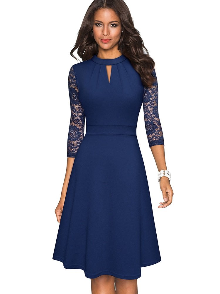Wendy Women's Lace Dress | Elegant Hollow Out Design 3