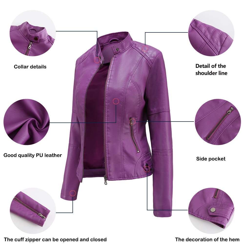 Wendy Women's Leather Jacket | PU Leather, Elegant Style 2