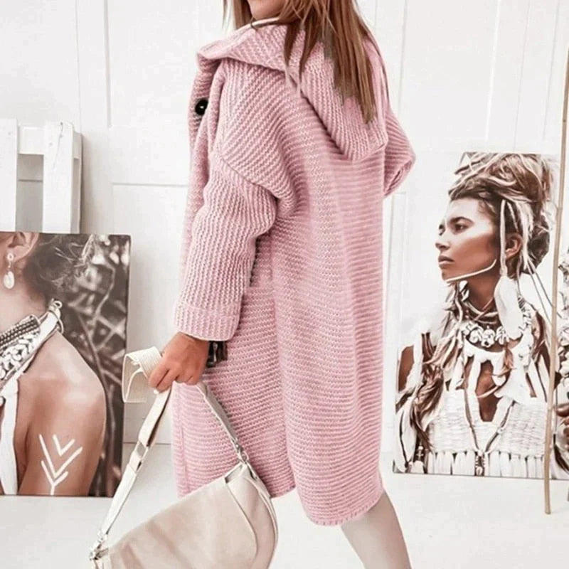 Wendy Women's Long Cardigan | Cozy Hooded Knit 3