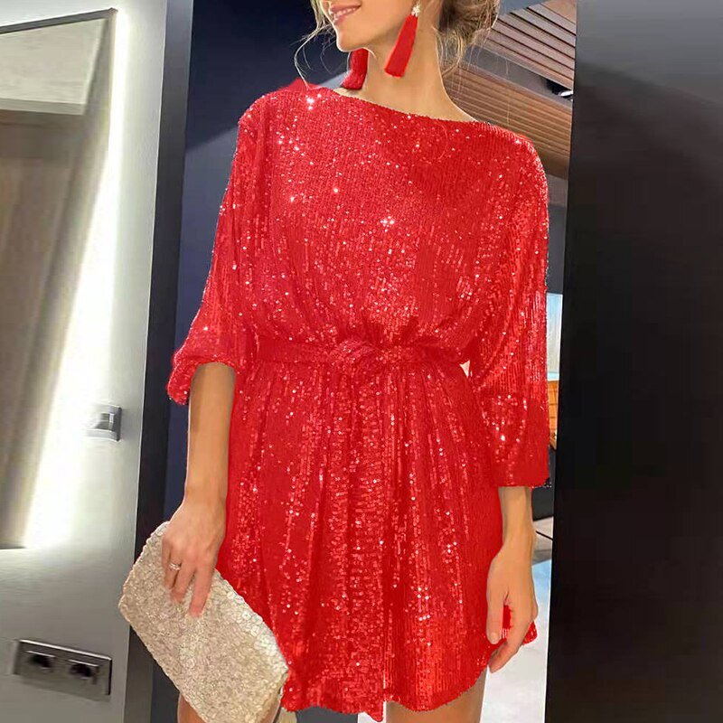 Wendy Women's Mini Party Dress | Elegant Sequins, All Seasons 7