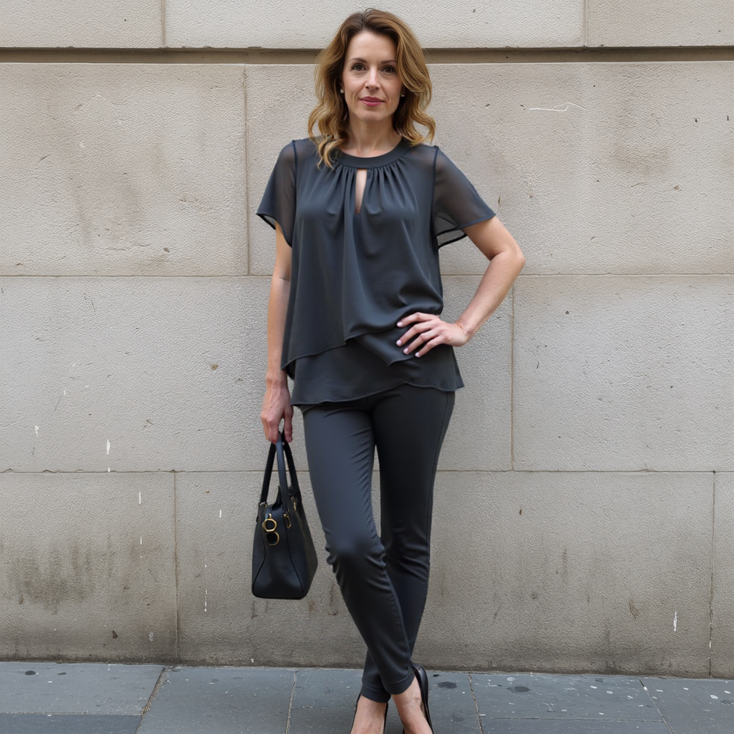 Wendy Women's Outfit | Plus Size Cotton Blend Two-Piece Set 1