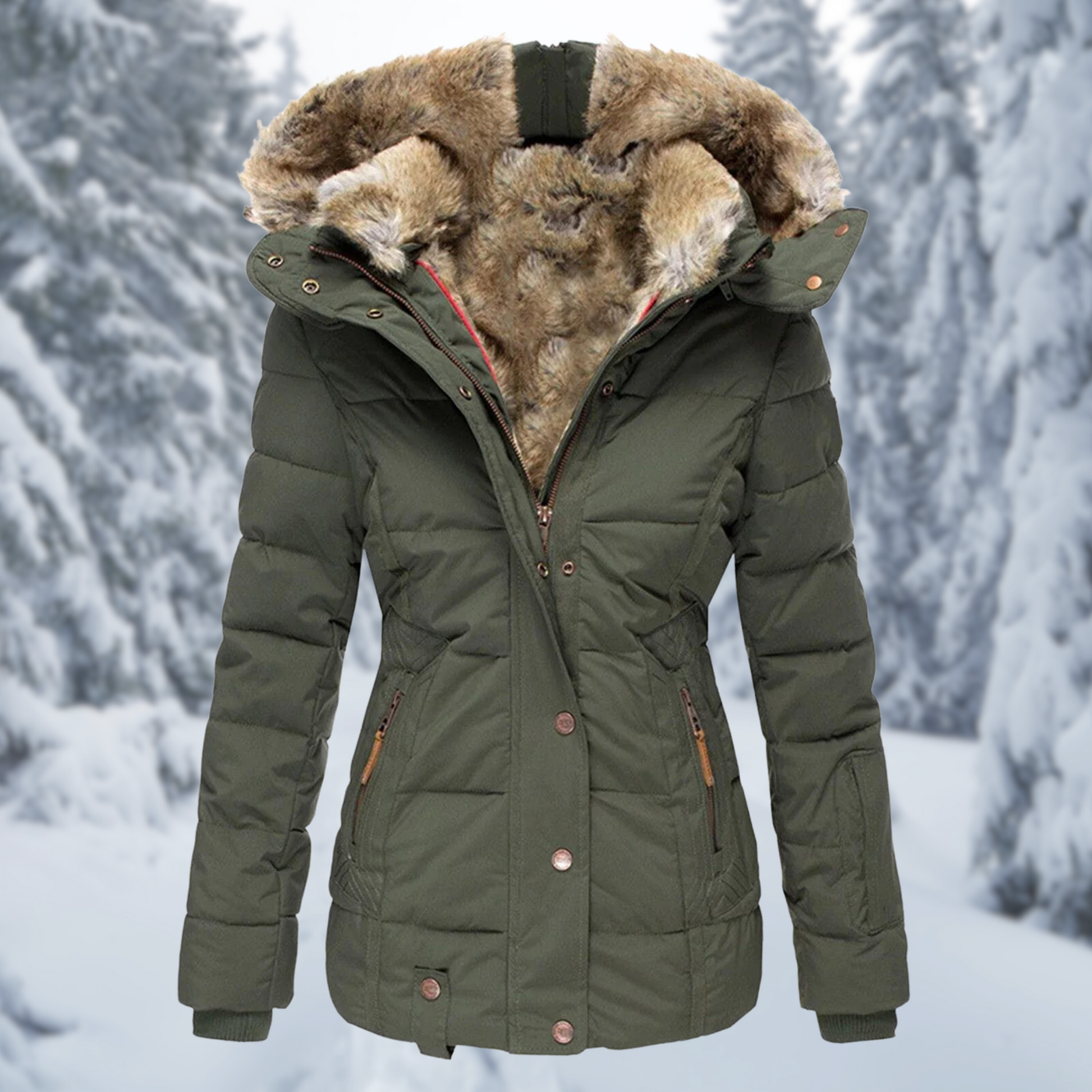 Wendy Women's Winter Jacket | Elegant Design with Fur Hood 0