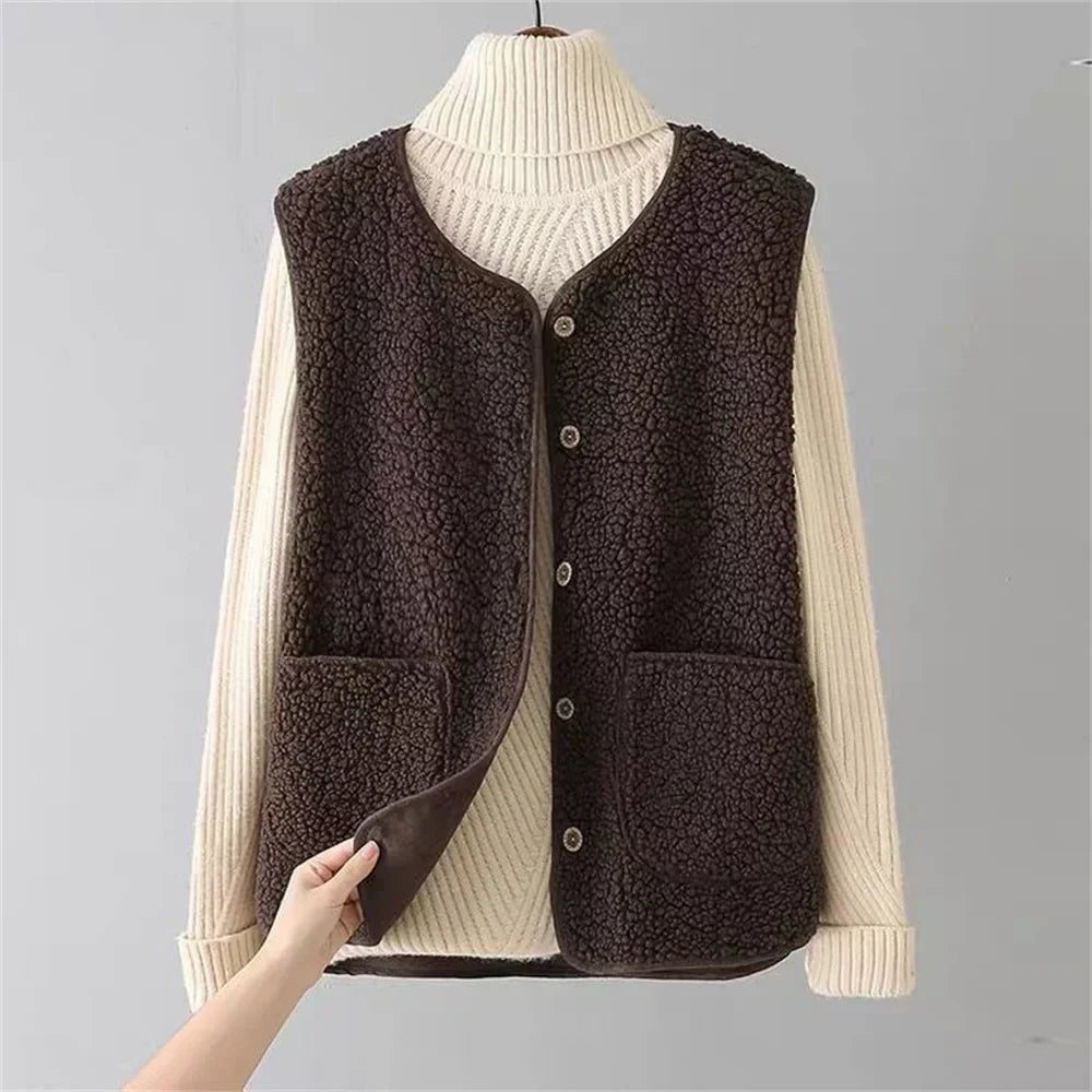 Willa Women's Gilet | Soft Fabric, Button Closure, Pockets 8