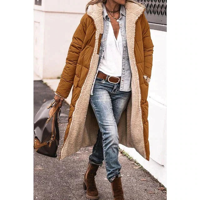 Willa Women's Long Puffer Jacket | Soft Teddy Lining, Stylish Winter Coat 0