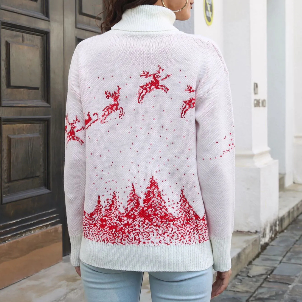 Willem Ugly Christmas Sweater for Women | Comfortable Fit, Reindeer Print