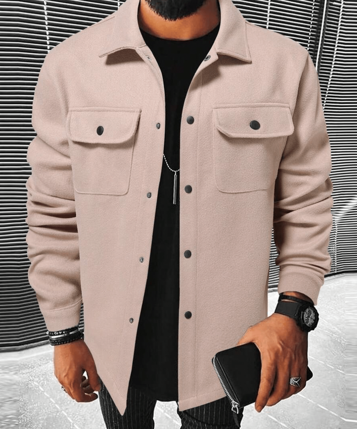 Willem Men's Shacket | Cotton Blend, Casual with Chest Pockets