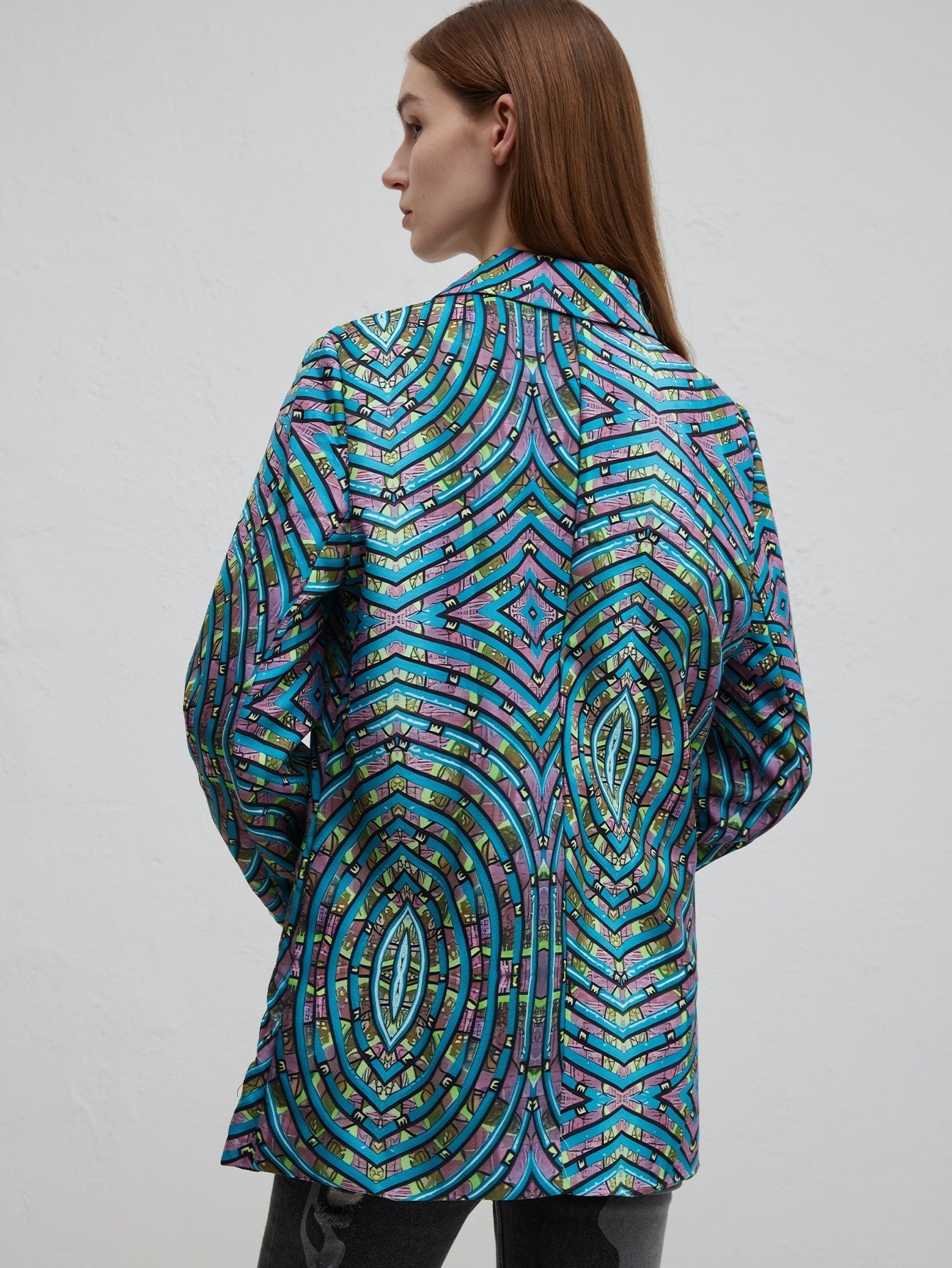 Willem Stylish Office Suit | 100% Polyester, Abstract Blue Pattern