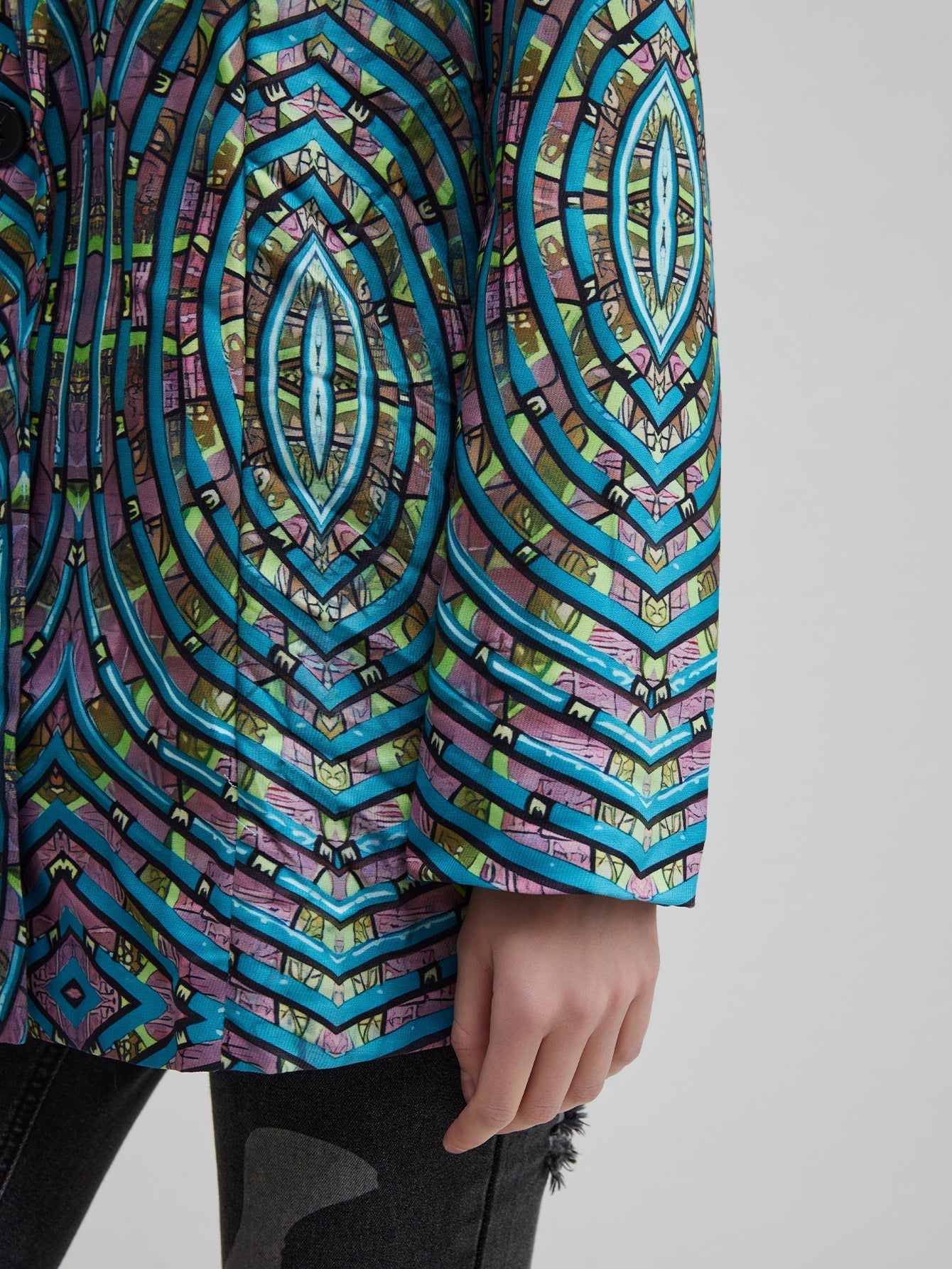 Willem Stylish Office Suit | 100% Polyester, Abstract Blue Pattern