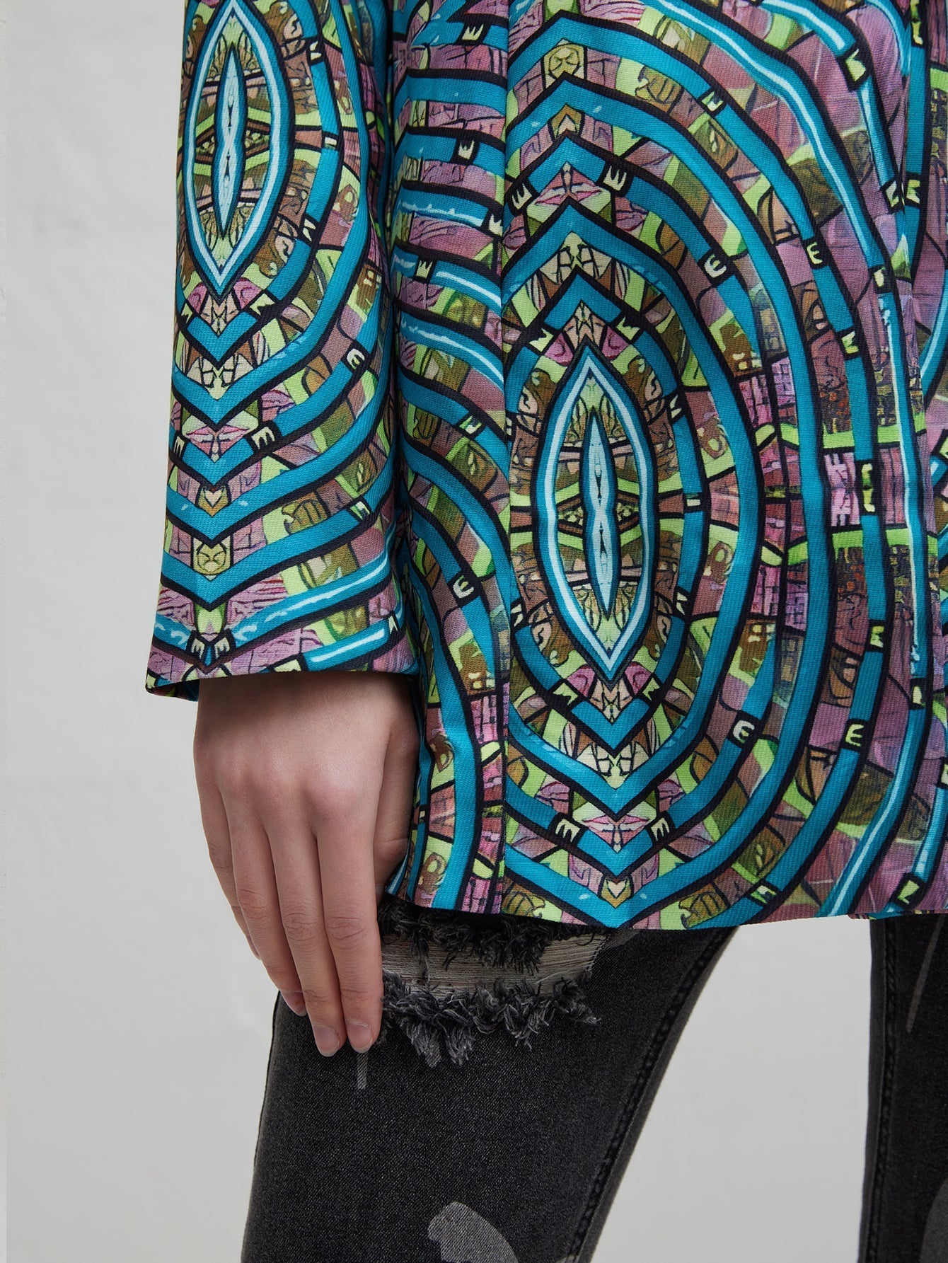 Willem Stylish Office Suit | 100% Polyester, Abstract Blue Pattern