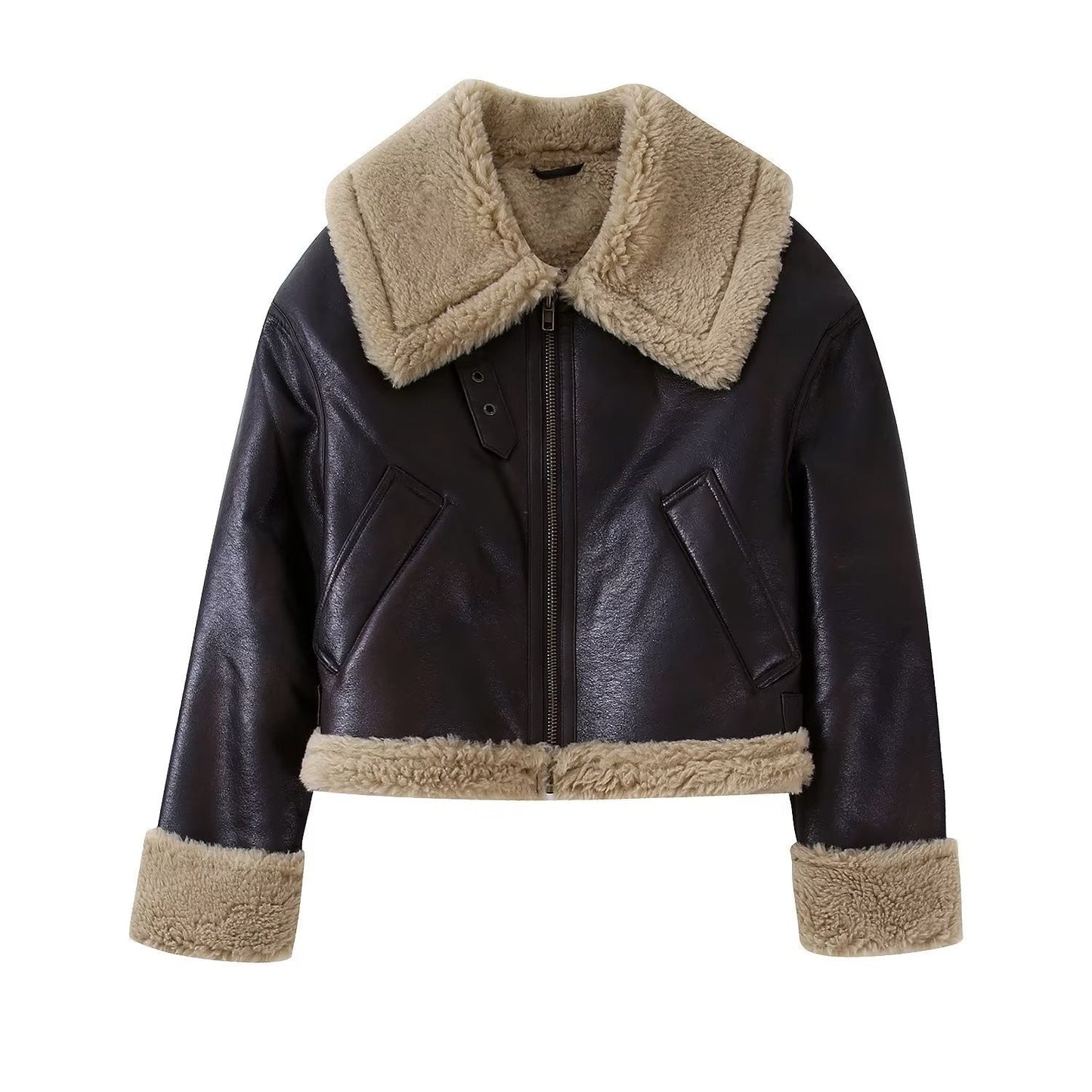 Wolff Women's Jacket | Reversible Leather Design with Faux Fur, Autumn/Winter