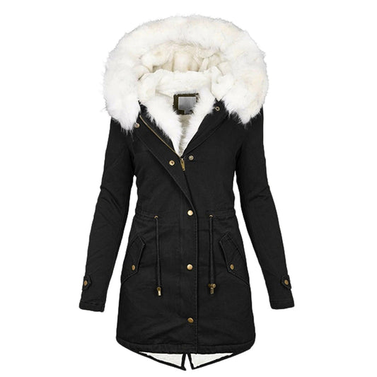 Wolff Women's Winter Coat | Fleece Lining, Windproof, Long Cut