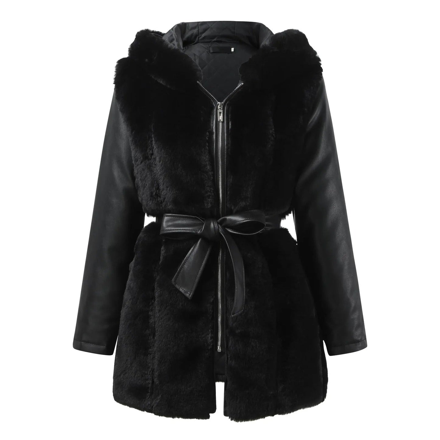 Wolff Leather Women's Jacket | Vegan Leather with Faux Fur Collar, Stylish and Comfortable