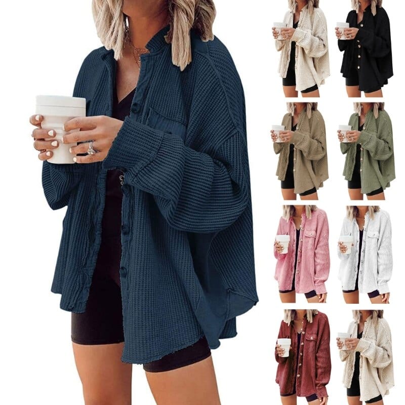 Trendy women's button coat made of corduroy | Elegant coat for casual and business looks
