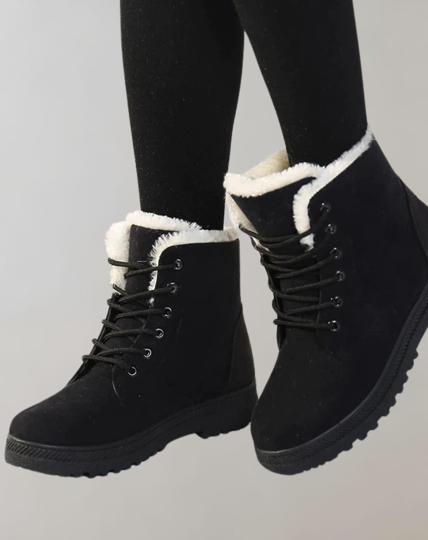 Yara Women's Ankle Boots | Black Synthetic Sheep Wool, With Heel